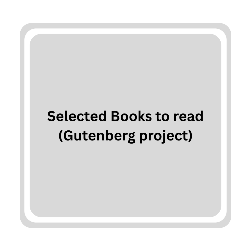 Selected Books to read (Gutenberg project) (2)